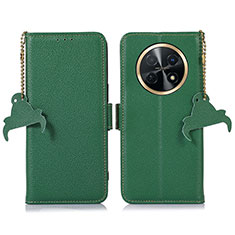 Leather Case Stands Flip Cover Holder A10D for Huawei Nova Y91 Green