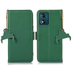 Leather Case Stands Flip Cover Holder A10D for Motorola Moto E13 Green