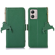 Leather Case Stands Flip Cover Holder A10D for Motorola Moto G53j 5G Green