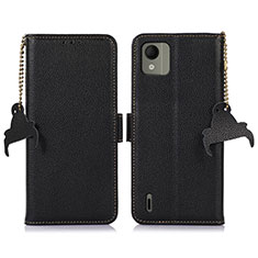 Leather Case Stands Flip Cover Holder A10D for Nokia C110 Black