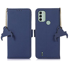 Leather Case Stands Flip Cover Holder A10D for Nokia C31 Blue