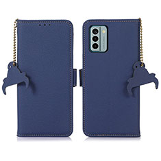 Leather Case Stands Flip Cover Holder A10D for Nokia G22 Blue