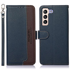 Leather Case Stands Flip Cover Holder A10D for Samsung Galaxy S22 Plus 5G Blue