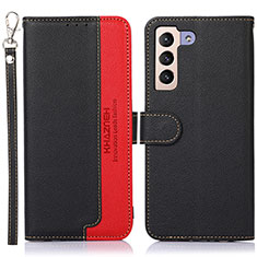 Leather Case Stands Flip Cover Holder A10D for Samsung Galaxy S23 5G Black