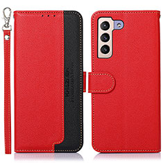 Leather Case Stands Flip Cover Holder A10D for Samsung Galaxy S24 5G Red