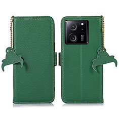 Leather Case Stands Flip Cover Holder A10D for Xiaomi Mi 13T 5G Green