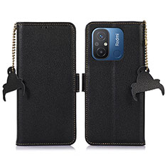 Leather Case Stands Flip Cover Holder A10D for Xiaomi Poco C55 Brown