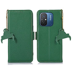 Leather Case Stands Flip Cover Holder A10D for Xiaomi Poco C55 Green