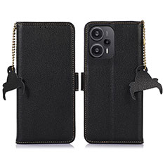 Leather Case Stands Flip Cover Holder A10D for Xiaomi Poco F5 5G Black