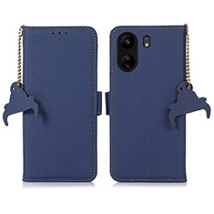 Leather Case Stands Flip Cover Holder A10D for Xiaomi Redmi 13C Blue