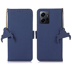 Leather Case Stands Flip Cover Holder A10D for Xiaomi Redmi Note 12 4G Blue