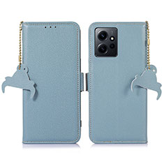 Leather Case Stands Flip Cover Holder A10D for Xiaomi Redmi Note 12 4G Mint Blue