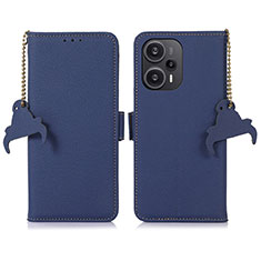 Leather Case Stands Flip Cover Holder A10D for Xiaomi Redmi Note 12 Turbo 5G Blue