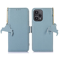 Leather Case Stands Flip Cover Holder A10D for Xiaomi Redmi Note 12 Turbo 5G Mint Blue