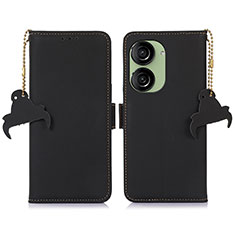 Leather Case Stands Flip Cover Holder A11D for Asus ZenFone 10 Black