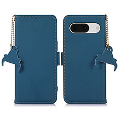 Leather Case Stands Flip Cover Holder A11D for Google Pixel 8a 5G Blue