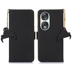 Leather Case Stands Flip Cover Holder A11D for Huawei Honor 90 5G Black