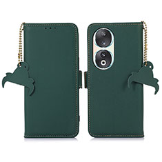 Leather Case Stands Flip Cover Holder A11D for Huawei Honor 90 5G Green