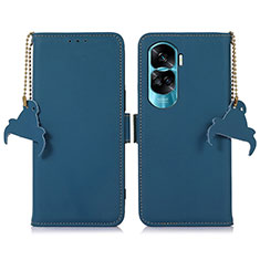 Leather Case Stands Flip Cover Holder A11D for Huawei Honor 90 Lite 5G Blue