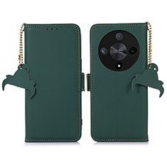 Leather Case Stands Flip Cover Holder A11D for Huawei Honor Magic6 Lite 5G Green