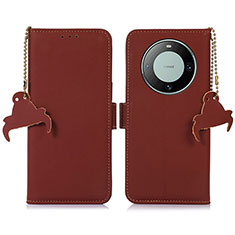 Leather Case Stands Flip Cover Holder A11D for Huawei Mate 60 Brown