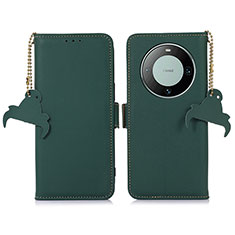 Leather Case Stands Flip Cover Holder A11D for Huawei Mate 60 Green