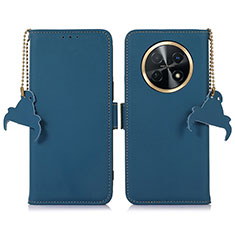 Leather Case Stands Flip Cover Holder A11D for Huawei Nova Y91 Blue