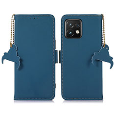 Leather Case Stands Flip Cover Holder A11D for Motorola Moto Edge Plus (2023) 5G Blue