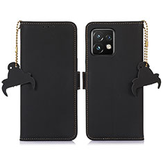 Leather Case Stands Flip Cover Holder A11D for Motorola Moto X40 5G Black