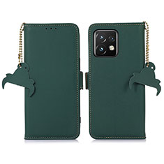 Leather Case Stands Flip Cover Holder A11D for Motorola Moto X40 5G Green