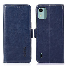 Leather Case Stands Flip Cover Holder A11D for Nokia C12 Pro Blue