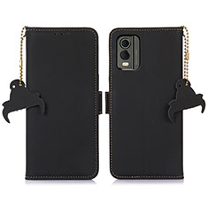 Leather Case Stands Flip Cover Holder A11D for Nokia C32 Black