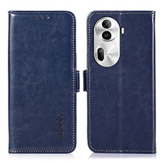 Leather Case Stands Flip Cover Holder A11D for Oppo Reno11 Pro 5G Blue