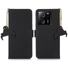 Leather Case Stands Flip Cover Holder A11D for Xiaomi Mi 13T 5G Black