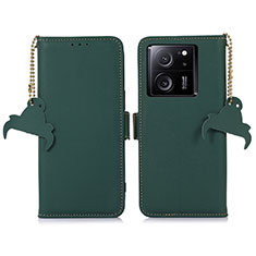 Leather Case Stands Flip Cover Holder A11D for Xiaomi Mi 13T 5G Green