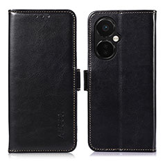 Leather Case Stands Flip Cover Holder A12D for OnePlus Nord N30 5G Black