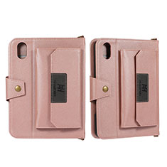 Leather Case Stands Flip Cover Holder AD1 for Apple iPad Mini 6 Rose Gold