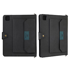 Leather Case Stands Flip Cover Holder AD1 for Apple iPad Pro 12.9 (2021) Black
