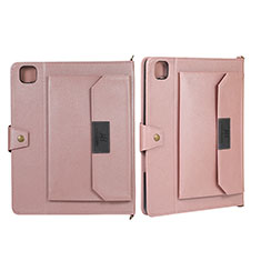 Leather Case Stands Flip Cover Holder AD1 for Apple iPad Pro 12.9 (2021) Rose Gold