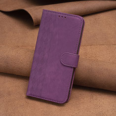 Leather Case Stands Flip Cover Holder B01F for Motorola Moto E13 Purple