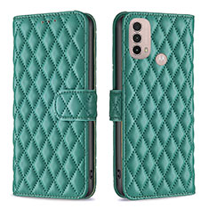 Leather Case Stands Flip Cover Holder B01F for Motorola Moto E20 Green