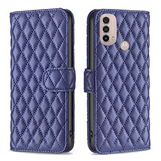 Leather Case Stands Flip Cover Holder B01F for Motorola Moto E40 Blue