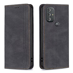 Leather Case Stands Flip Cover Holder B01F for Motorola Moto G Play (2023) Black