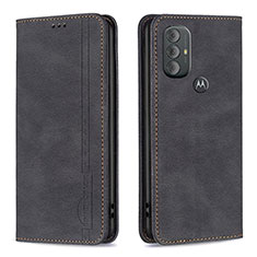 Leather Case Stands Flip Cover Holder B01F for Motorola Moto G Power (2022) Black