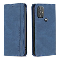 Leather Case Stands Flip Cover Holder B01F for Motorola Moto G Power (2022) Blue