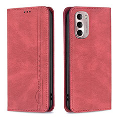 Leather Case Stands Flip Cover Holder B01F for Motorola Moto G Stylus (2022) 5G Red