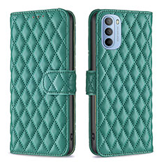 Leather Case Stands Flip Cover Holder B01F for Motorola Moto G41 Green