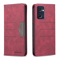 Leather Case Stands Flip Cover Holder B01F for OnePlus Nord CE 2 5G Red