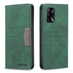 Leather Case Stands Flip Cover Holder B01F for Oppo A74 4G Green