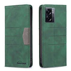 Leather Case Stands Flip Cover Holder B01F for Oppo A77 5G Green